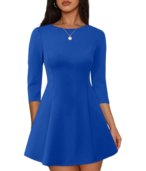RUMIA Cocktail Dresses for Women A-Line Boat Neck Mini Dress (XS-2XL)