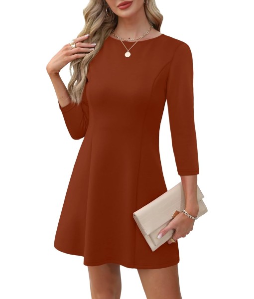 RUMIA Cocktail Dresses for Women A-Line Boat Neck Mini Dress (XS-2XL)