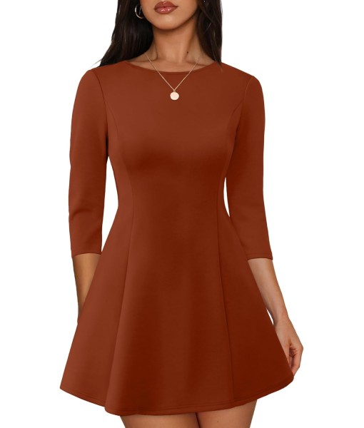 RUMIA Cocktail Dresses for Women A-Line Boat Neck Mini Dress (XS-2XL)
