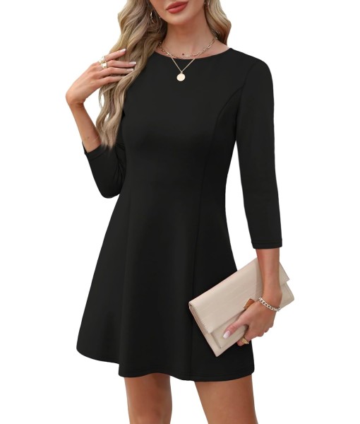 RUMIA Cocktail Dresses for Women A-Line Boat Neck Mini Dress (XS-2XL)