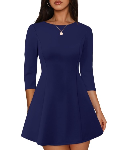RUMIA Cocktail Dresses for Women A-Line Boat Neck Mini Dress (XS-2XL)