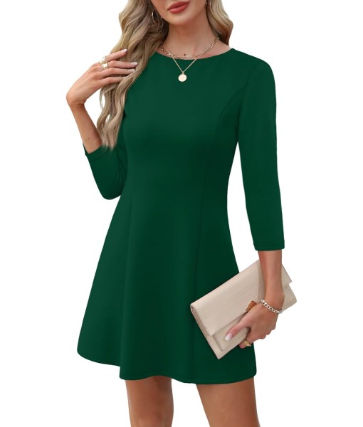 RUMIA Cocktail Dresses for Women A-Line Boat Neck Mini Dress (XS-2XL)