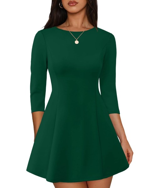RUMIA Cocktail Dresses for Women A-Line Boat Neck Mini Dress (XS-2XL)