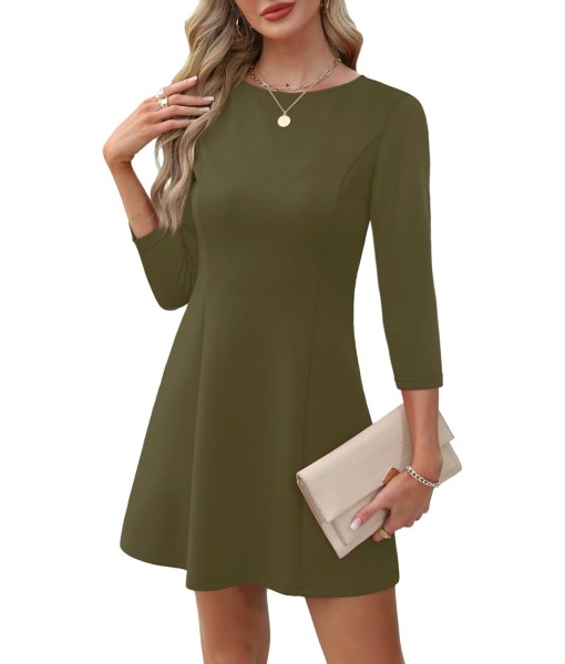 RUMIA Cocktail Dresses for Women A-Line Boat Neck Mini Dress (XS-2XL)