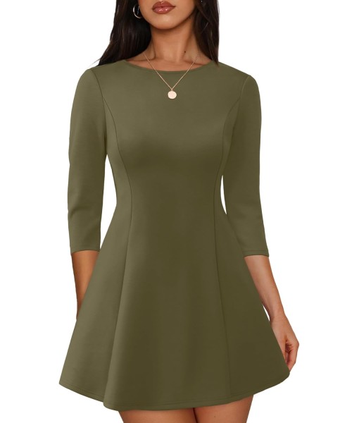 RUMIA Cocktail Dresses for Women A-Line Boat Neck Mini Dress (XS-2XL)
