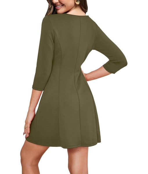 RUMIA Cocktail Dresses for Women A-Line Boat Neck Mini Dress (XS-2XL)