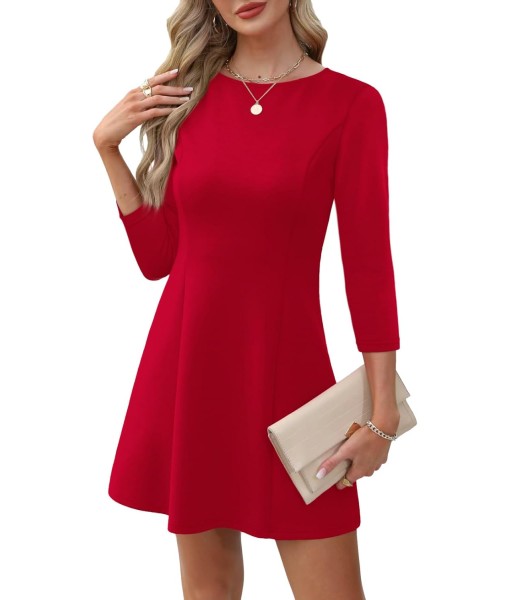 RUMIA Cocktail Dresses for Women A-Line Boat Neck Mini Dress (XS-2XL)