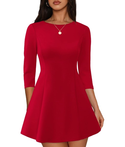 RUMIA Cocktail Dresses for Women A-Line Boat Neck Mini Dress (XS-2XL)