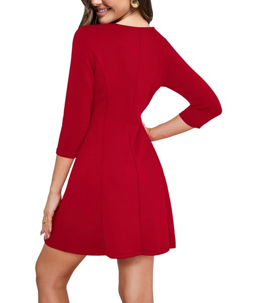 RUMIA Cocktail Dresses for Women A-Line Boat Neck Mini Dress (XS-2XL)