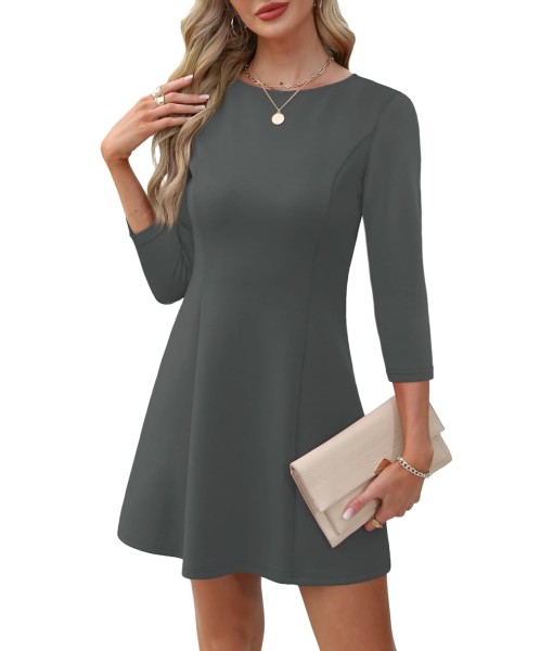 RUMIA Cocktail Dresses for Women A-Line Boat Neck Mini Dress (XS-2XL)