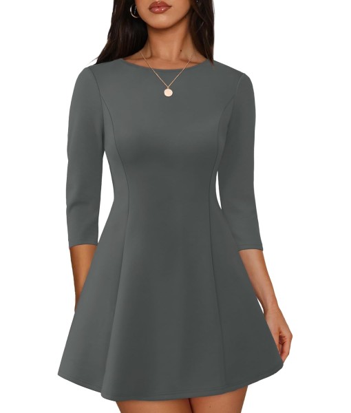 RUMIA Cocktail Dresses for Women A-Line Boat Neck Mini Dress (XS-2XL)