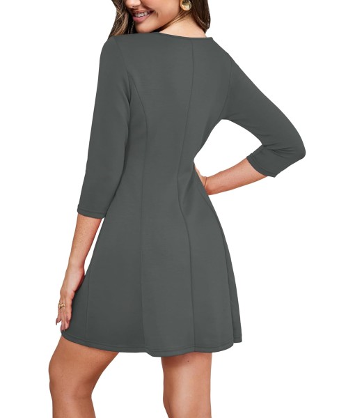 RUMIA Cocktail Dresses for Women A-Line Boat Neck Mini Dress (XS-2XL)