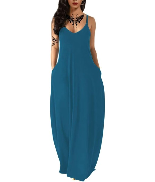 Women's Summer Maxi Dress Long Dress Casual Boho Sleeveless Strap Smocked Tiered Long Beach Sun Dresses