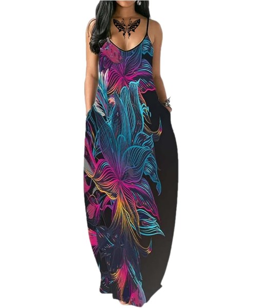 Women's Summer Maxi Dress Long Dress Casual Boho Sleeveless Strap Smocked Tiered Long Beach Sun Dresses