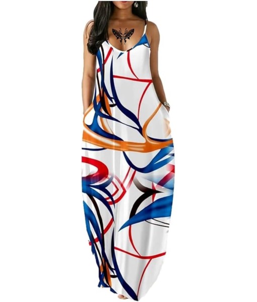 Women's Summer Maxi Dress Long Dress Casual Boho Sleeveless Strap Smocked Tiered Long Beach Sun Dresses