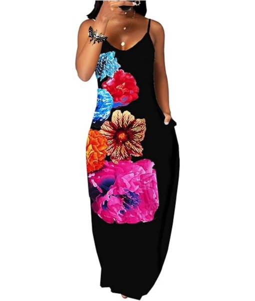 Women's Summer Maxi Dress Long Dress Casual Boho Sleeveless Strap Smocked Tiered Long Beach Sun Dresses