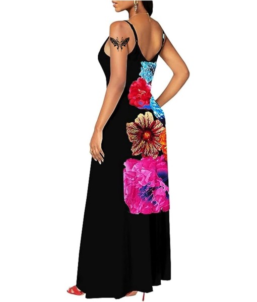 Women's Summer Maxi Dress Long Dress Casual Boho Sleeveless Strap Smocked Tiered Long Beach Sun Dresses