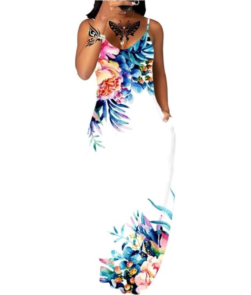 Women's Summer Maxi Dress Long Dress Casual Boho Sleeveless Strap Smocked Tiered Long Beach Sun Dresses