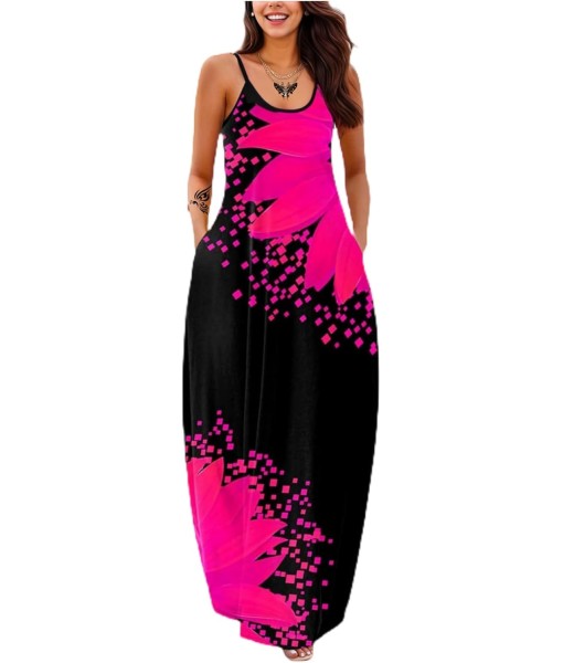 Women's Summer Maxi Dress Long Dress Casual Boho Sleeveless Strap Smocked Tiered Long Beach Sun Dresses