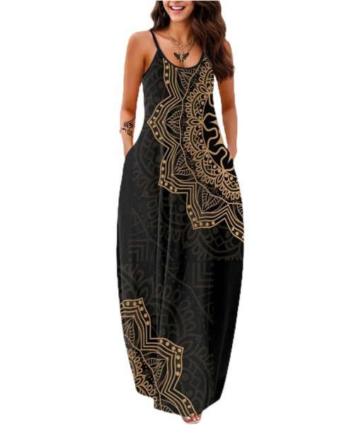 Women's Summer Maxi Dress Long Dress Casual Boho Sleeveless Strap Smocked Tiered Long Beach Sun Dresses