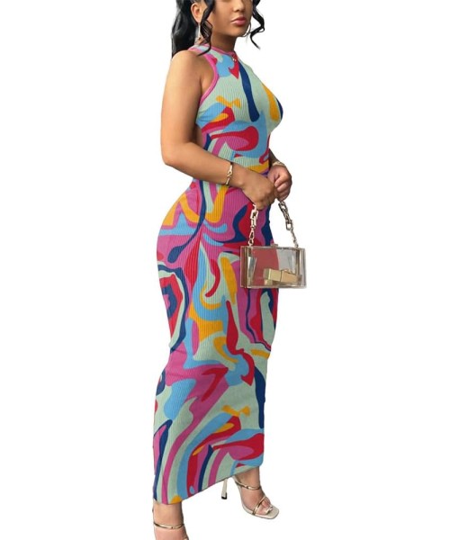 Nimsruc Women Summer Sexy Bodycon Maxi Dress Casual Long Dresses