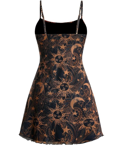Milumia Women's Vintage 90s Mini Dress Spaghetti Strap Boho Mesh Short Dresses