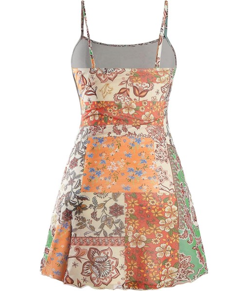 Milumia Women's Vintage 90s Mini Dress Spaghetti Strap Boho Mesh Short Dresses
