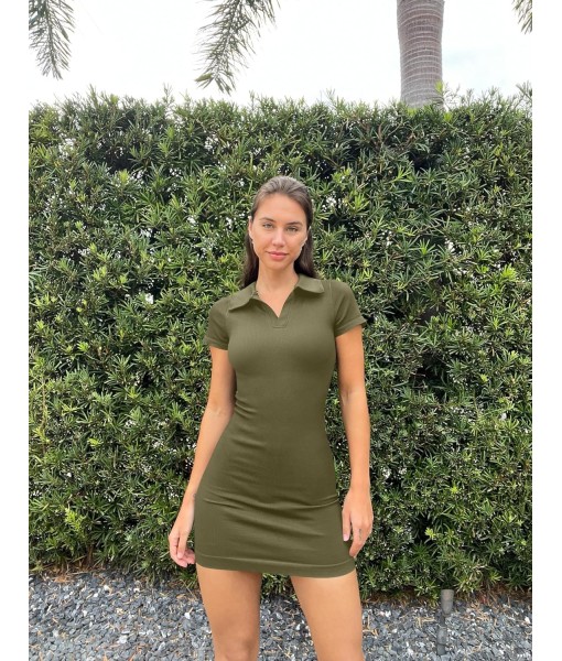 OQQ Women's Mini Dresses Sexy Ribbed Short Sleeve Tummy Control Bodycon Mini Dress