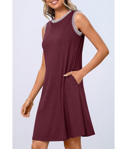 MEROKEETY Women's 2025 Summer Casual Sundress Beach Vacation Sleeveless Tank Crewneck Coverup Mini Dresses