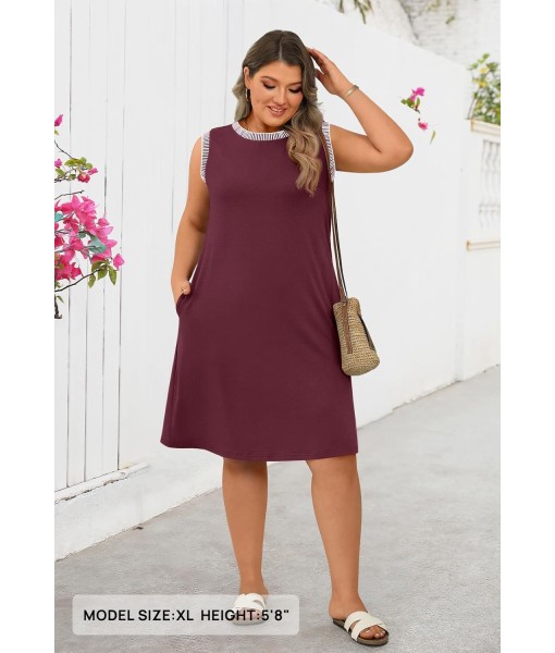 MEROKEETY Women's 2025 Summer Casual Sundress Beach Vacation Sleeveless Tank Crewneck Coverup Mini Dresses