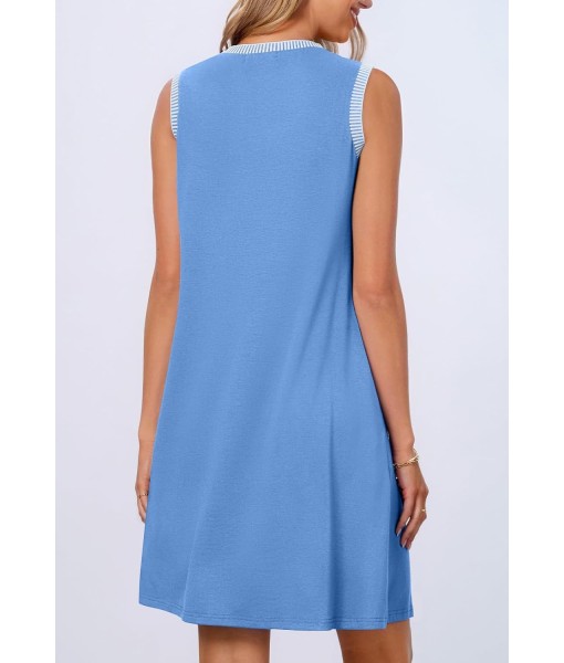 MEROKEETY Women's 2025 Summer Casual Sundress Beach Vacation Sleeveless Tank Crewneck Coverup Mini Dresses