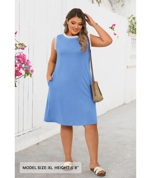 MEROKEETY Women's 2025 Summer Casual Sundress Beach Vacation Sleeveless Tank Crewneck Coverup Mini Dresses