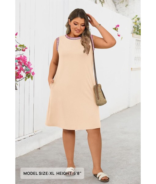 MEROKEETY Women's 2025 Summer Casual Sundress Beach Vacation Sleeveless Tank Crewneck Coverup Mini Dresses