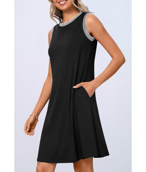 MEROKEETY Women's 2025 Summer Casual Sundress Beach Vacation Sleeveless Tank Crewneck Coverup Mini Dresses