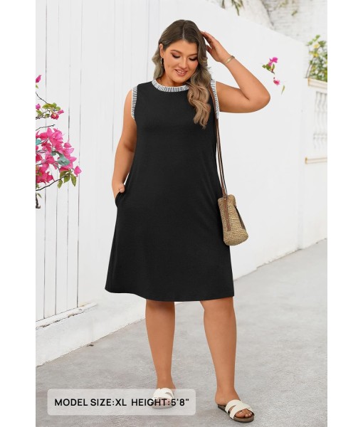 MEROKEETY Women's 2025 Summer Casual Sundress Beach Vacation Sleeveless Tank Crewneck Coverup Mini Dresses