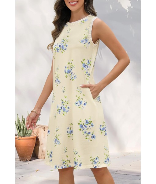 MEROKEETY Women's 2025 Summer Casual Sundress Beach Vacation Sleeveless Tank Crewneck Coverup Mini Dresses