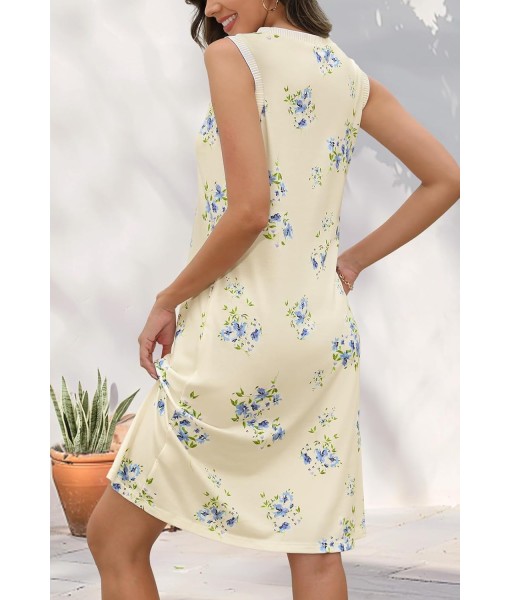MEROKEETY Women's 2025 Summer Casual Sundress Beach Vacation Sleeveless Tank Crewneck Coverup Mini Dresses