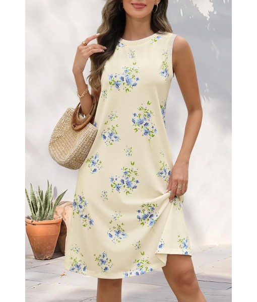 MEROKEETY Women's 2025 Summer Casual Sundress Beach Vacation Sleeveless Tank Crewneck Coverup Mini Dresses