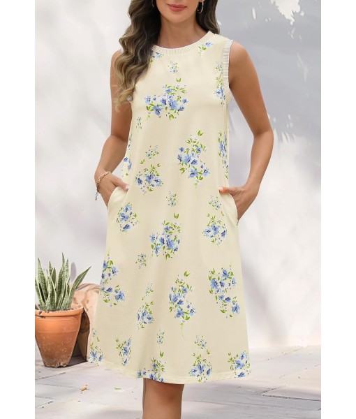 MEROKEETY Women's 2025 Summer Casual Sundress Beach Vacation Sleeveless Tank Crewneck Coverup Mini Dresses