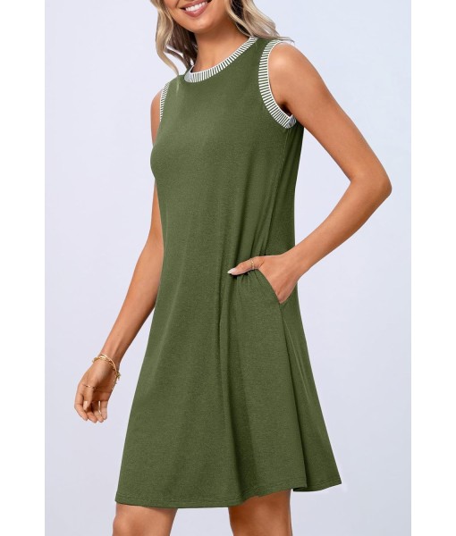 MEROKEETY Women's 2025 Summer Casual Sundress Beach Vacation Sleeveless Tank Crewneck Coverup Mini Dresses