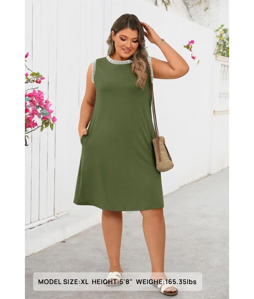 MEROKEETY Women's 2025 Summer Casual Sundress Beach Vacation Sleeveless Tank Crewneck Coverup Mini Dresses