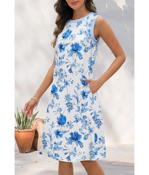 MEROKEETY Women's 2025 Summer Casual Sundress Beach Vacation Sleeveless Tank Crewneck Coverup Mini Dresses