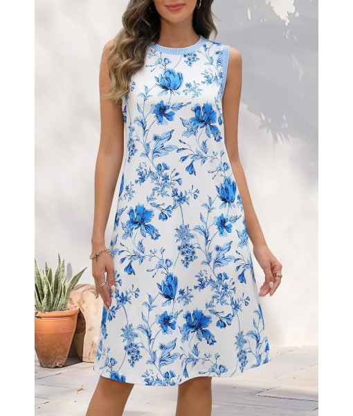 MEROKEETY Women's 2025 Summer Casual Sundress Beach Vacation Sleeveless Tank Crewneck Coverup Mini Dresses