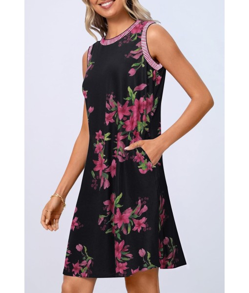 MEROKEETY Women's 2025 Summer Casual Sundress Beach Vacation Sleeveless Tank Crewneck Coverup Mini Dresses