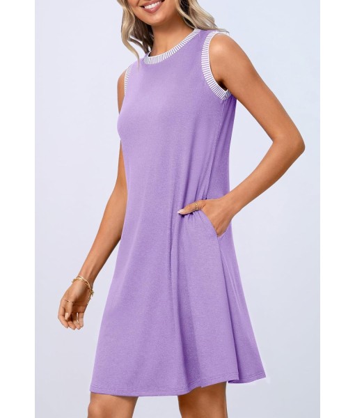 MEROKEETY Women's 2025 Summer Casual Sundress Beach Vacation Sleeveless Tank Crewneck Coverup Mini Dresses