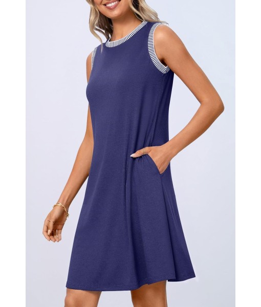 MEROKEETY Women's 2025 Summer Casual Sundress Beach Vacation Sleeveless Tank Crewneck Coverup Mini Dresses
