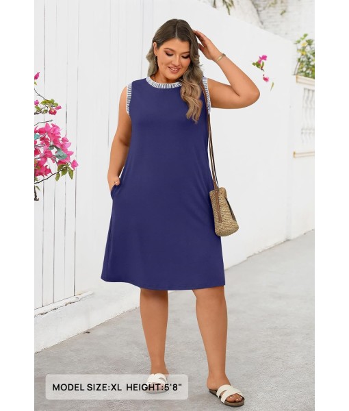 MEROKEETY Women's 2025 Summer Casual Sundress Beach Vacation Sleeveless Tank Crewneck Coverup Mini Dresses