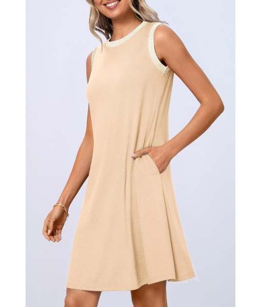 MEROKEETY Women's 2025 Summer Casual Sundress Beach Vacation Sleeveless Tank Crewneck Coverup Mini Dresses