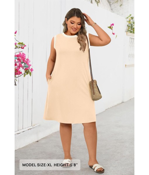 MEROKEETY Women's 2025 Summer Casual Sundress Beach Vacation Sleeveless Tank Crewneck Coverup Mini Dresses