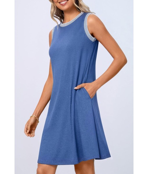 MEROKEETY Women's 2025 Summer Casual Sundress Beach Vacation Sleeveless Tank Crewneck Coverup Mini Dresses